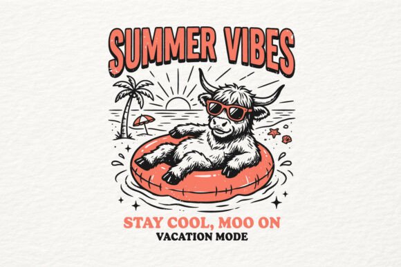 Funny Beach Cow SVG Summer Vacation