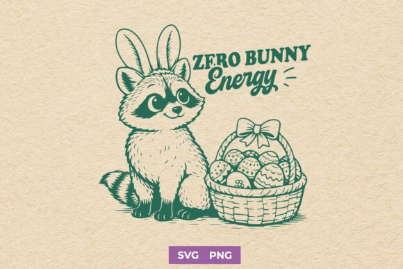 Funny Easter Raccoon SVG PNG Design Review for Real Embroidery Projects