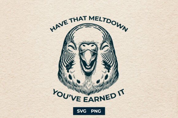 Funny Meltdown Budgie SVG PNG Design Review