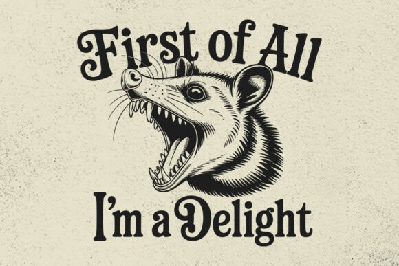 Funny Opossum Meme SVG: Sarcastic Charm for Embroidery Projects