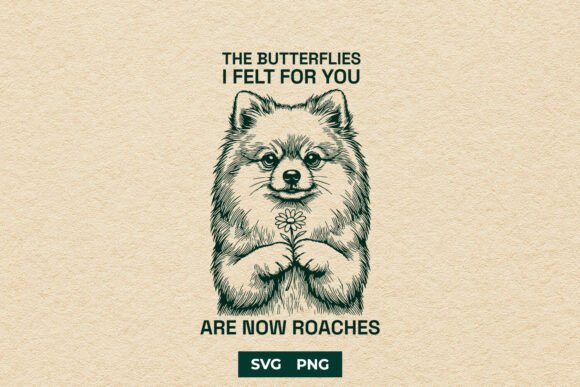 Funny Pomeranian Roaches SVG PNG Art: When Sass Meets Stitch