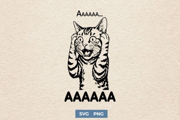 h1>When the Cat Screams: A Designer’s Take on Funny Screaming Cat SVG PNG for T-shirts