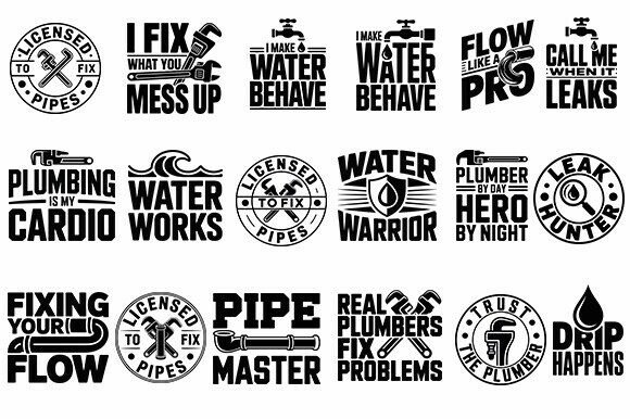 Plumber SVG Bundle: Funny Quotes That Stitch Well